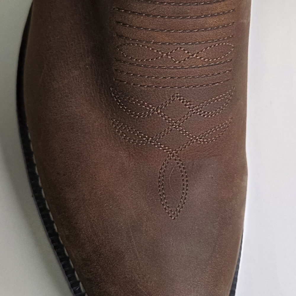Justin Youth Kids Brown Leather Western Cowboy Boots Size 5 D Style 2253Y - Picture 4 of 9